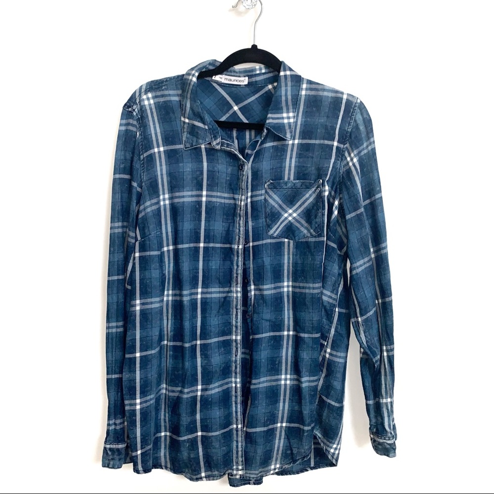 Maurices | Blue Plaid Button Down Flannel